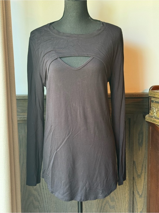 CAbi Tops - Cabi black peekaboo black long sleeve top medium nwot